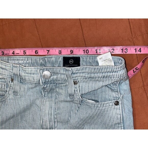AG Adriano Goldschmied Blue/White Striped Straight Leg Jeans Women's Size 26R - Picture 7 of 10